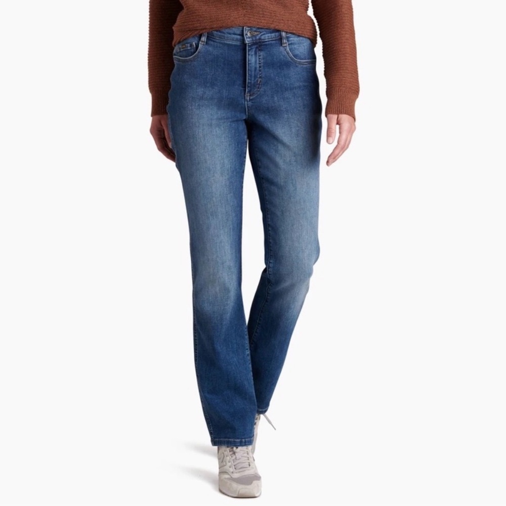 NWT Kuhl 9” Kontour Flex Denim Straight Jean Blue Size 8 Short
